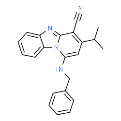 1-(benzylamino)-3-isopropylbenzo[4,5]imidazo[1,2-a]pyridine-4-carbonitrile结构式