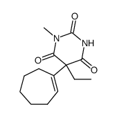 5-cyclohept-1-enyl-5-ethyl-1-methyl-pyrimidine-2,4,6-trione Structure