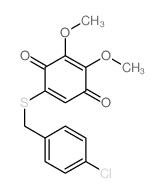 5-[(4-chlorophenyl)methylsulfanyl]-2,3-dimethoxy-cyclohexa-2,5-diene-1,4-dione结构式