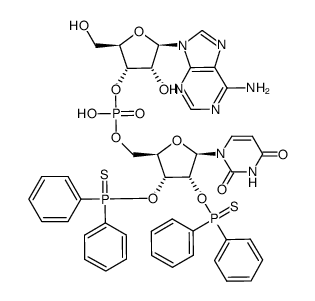 2',3'-O-Bis-diphenylphosphinothioyluridylyl(5'-3')-adenosine结构式