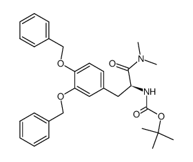 (2S)-[2-(3,4-bis-benzyloxy-phenyl)-1-dimethylcarbamoyl-ethyl]-carbamic acid tert-butyl ester Structure