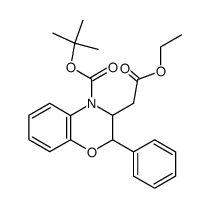 tert-butyl 3-(2-ethoxy-2-oxoethyl)-2-phenyl-3,4-dihydro-2H-1,4-benzoxazine-4-carboxylate Structure