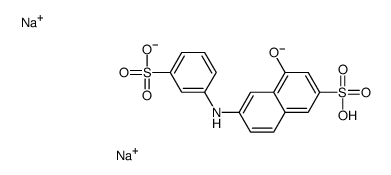 4-hydroxy-6-(3-sulphoanilino)naphthalene-2-sulphonic acid, sodium salt structure