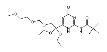 2-pivalamido-6-<1,1-diethoxy-2-<(methoxyethoxy)methoxy>ethyl>-4(1H)-pyrimidinone Structure