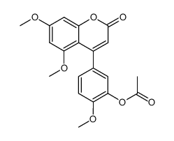 4-(3'-acetoxy-4'-methoxyphenyl)-5,7-dimethoxycoumarin结构式