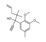 3-(2,3-dimethoxy-5-methylphenyl)-4,4-dimethylhept-6-en-1-yn-3-ol结构式