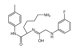 (2S)-6-amino-2-[[2-(3-fluoroanilino)acetyl]amino]-N-(4-methylphenyl)hexanamide结构式