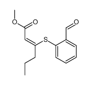 (Z)-3-(2-formyl-phenylsulfanyl)-hex-2-enoic acid methyl ester结构式