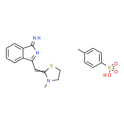 3-[(3-methylthiazolidin-2-ylidene)methyl]-1H-isoindol-1-imine mono(toluene-4-sulphonate)结构式