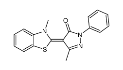 5-methyl-4-(3-methyl-3H-benzothiazol-2-ylidene)-2-phenyl-2,4-dihydro-pyrazol-3-one结构式