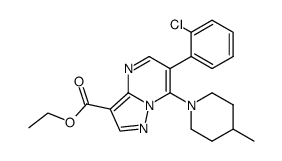 6-(2-chlorophenyl)-3-ethoxycarbonyl-7-(4-methylpiperidin-1-yl)pyrazolo[1,5-a]pyrimidine Structure