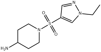 1-[(1-乙基-1H-吡唑-4-基)磺酰基]哌啶-4-胺结构式