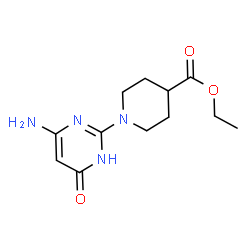 Ethyl 1-(4-amino-6-oxo-1,6-dihydropyrimidin-2-yl)piperidine-4-carboxylate结构式