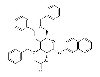 2-naphthyl 2-O-acetyl-3,4,6-tri-O-benzyl-1-thio-α-D-mannopyranoside Structure