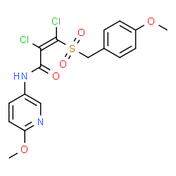 2,3-DICHLORO-3-[(4-METHOXYBENZYL)SULFONYL]-N-(6-METHOXY-3-PYRIDINYL)ACRYLAMIDE结构式