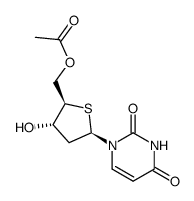 1-(5-O-acetyl-2-deoxy-4-thio-β-D-erythro-pentofuranosyl)uracil结构式