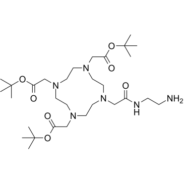 DOTA Tris-(t-butyl ester) Ethylenediamino Monoamide Structure