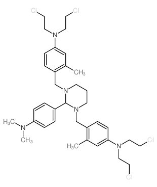 Benzenamine,4,4'-[2-[4-(dimethylamino)phenyl]dihydro-1,3(2H,4H)-pyrimidinediyl]bis(methylene)]bis[N,N-bis(2-chloroethyl)-3-methyl-(9CI) Structure