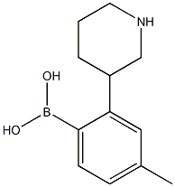 2-(Piperidin-3-yl)-4-methylphenylboronic acid结构式