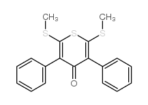 2,6-双(甲基硫代)-3,5-二苯基-4H-硫代吡喃-4-酮结构式