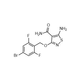 5-Amino-3-((4-bromo-2,6-difluorobenzyl)oxy)isothiazole-4-carboxamide picture