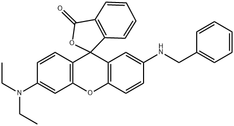 3'-(Diethylamino)-7'-benzylaminospiro[isobenzofuran-1(3H),9'-[9H]xanthen]-3-one Structure