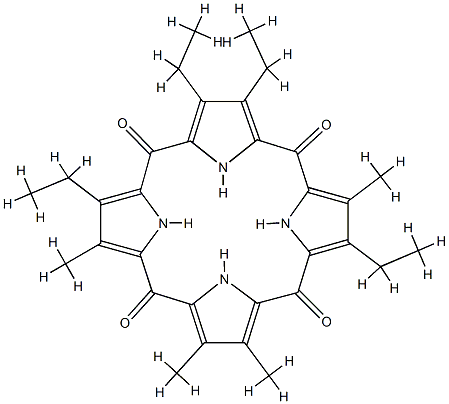 2,3,7,17-Tetraethyl-8,12,13,18-tetramethyl-21H,23H-porphyrin-5,10,15,20(22H,24H)-tetrone结构式