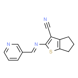 2-[(3-pyridinylmethylene)amino]-5,6-dihydro-4H-cyclopenta[b]thiophene-3-carbonitrile结构式