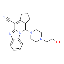 11-(4-(2-hydroxyethyl)piperazin-1-yl)-2,3-dihydro-1H-benzo[4,5]imidazo[1,2-a]cyclopenta[d]pyridine-4-carbonitrile结构式