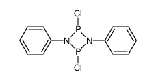 2,4-dichloro-1,3-diphenyl-cyclodiphosphazane结构式