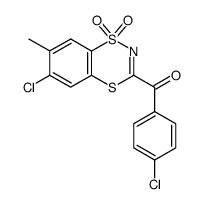 6-chloro-3-(4-chlorobenzoyl)-7-methyl-1,1-dioxo-1,4,2-benzodithiazine结构式