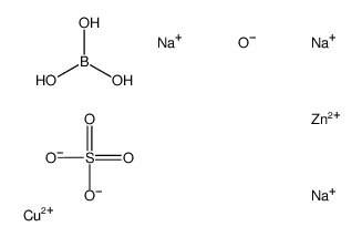 Sulfuric acid copper(2+) salt (1:1), reaction products with boric acid (H3BO3), sodium phosphate and zinc oxide Structure