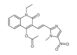 4-(Acetyloxy)-1-ethyl-3-(2-(1-methyl-5-nitro-1H-imidazol-2-yl)ethenyl)-2(1H)-quinolinone结构式