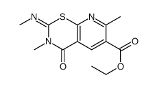 2H-Pyrido(3,2-e)(1,3)thiazine-6-carboxylic acid, 3,4-dihydro-3,7-dimet hyl-2-(methylimino)-4-oxo-, ethyl ester Structure