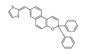 8-(1,3-dithiol-2-ylidenemethyl)-3,3-diphenylbenzo[f]chromene结构式