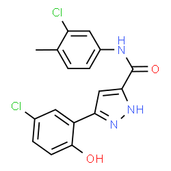 5-(5-chloro-2-hydroxyphenyl)-N-(3-chloro-4-methylphenyl)-1H-pyrazole-3-carboxamide Structure