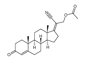 (17Ξ)-22-acetoxy-3-oxo-23,24-dinor-chola-4,17(20)-diene-21-nitrile Structure