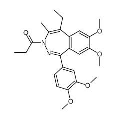 1-(3,4-Dimethoxyphenyl)-5-ethyl-7,8-dimethoxy-4-methyl-3-propionyl-3H-2,3-benzodiazepin结构式