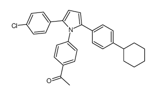 1-[4-[2-(4-chlorophenyl)-5-(4-cyclohexylphenyl)pyrrol-1-yl]phenyl]ethanone Structure