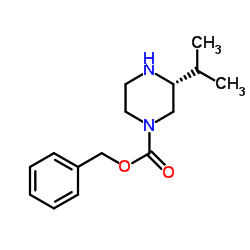 Benzyl (3R)-3-isopropyl-1-piperazinecarboxylate Structure