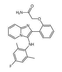 2-[2-(aminocarbonylmethoxy)phenyl]-3-(2,6-dimethyl-4-fluorophenylamino)imidazo[1,2-a]pyridine结构式