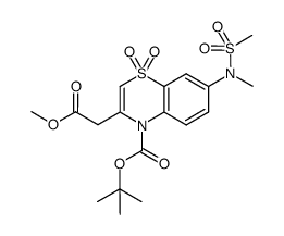 7-(methanesulfonyl-methyl-amino)-3-methoxycarbonylmethyl-1,1-dioxo-1H-1λ6-benzo[1,4]thiazine-4-carboxylic acid ester结构式