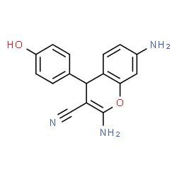 2,7-Diamino-4-(4-hydroxyphenyl)-4H-chromene-3-carbonitrile结构式