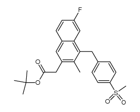 tert-butyl [6-fluoro-4-(4-methanesulfonylbenzyl)-3-methylnaphthalen-2-yl]acetate Structure