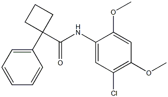 Cyclobutanecarboxamide,N-(5-chloro-2,4-dimethoxyphenyl)-1-phenyl-结构式