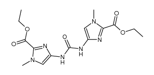 diethyl 4,4'-(carbonylbis(azanediyl))bis(1-methyl-1H-imidazole-2-carboxylate)结构式