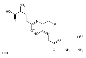 Platinate(2-), diamminechloro(N-(N-L-gamma-glutamyl-L-cysteinyl)glycin ato(3-)-S)-, dihydrogen, (SP-4-2)-结构式