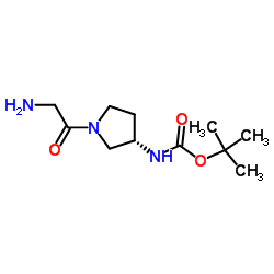 2-Methyl-2-propanyl [(3S)-1-glycyl-3-pyrrolidinyl]carbamate结构式