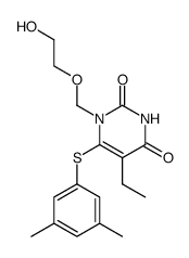 6-<(3,5-dimethylphenyl)thio>-5-ethyl-1-<(2-hydroxyethoxy)methyl>uracil Structure