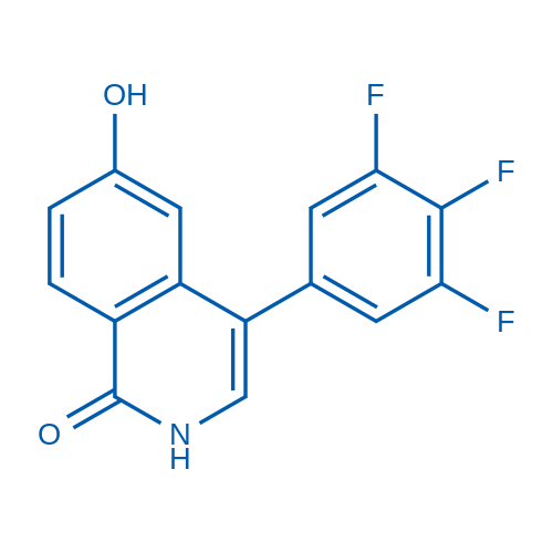 6-羟基-4-(3,4,5-三氟苯基)异喹啉-1(2H)-酮结构式